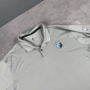 Memphis Grizzlies NBA Navy Polo Shirt Mens 2XL XXL Team Logo Nike Dri Fit